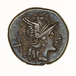 Coin - Denarius, Ancient Roman Republic, 150 BC - Obverse