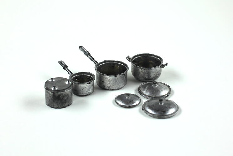 Toy silver pots.