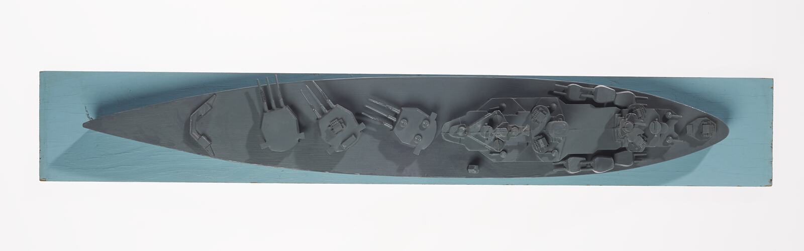 Grey ship model. Top view.