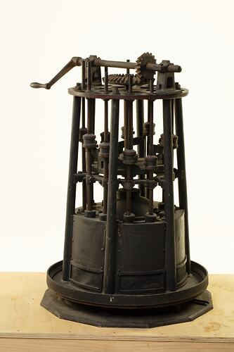 Stamp Battery Model - King & Howland's Patent Sprial Lift, 12-Head, Victoria, 1858