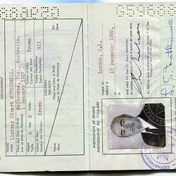 Passport - Australian, Lindsay Motherwell, 1969