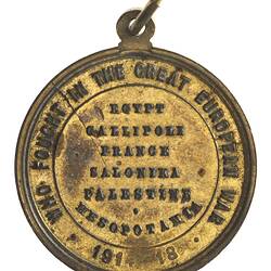 Medal - Honour to the A.I.F. 1914 - 18, 1918 AD