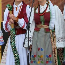 Digital Photograph - Two Members Of The Lost Clog Folk Ensemble Performing On Outdoor Stage, Saules Ziedas International Song Festival, Lithuania, 2015