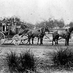 Negative - Thomas Vines Driving a Cobb & Company Coach, Geelong District, Victoria, circa 1890