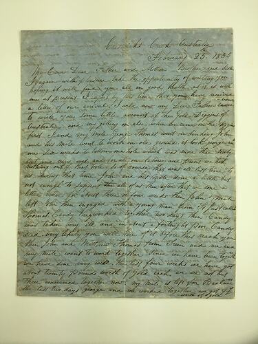 HT 57196, Letter - Henry Giles To Family, England From Creswick's Creek, Victoria, 3 Dec 1854 (MIGRATION), Document, Registered