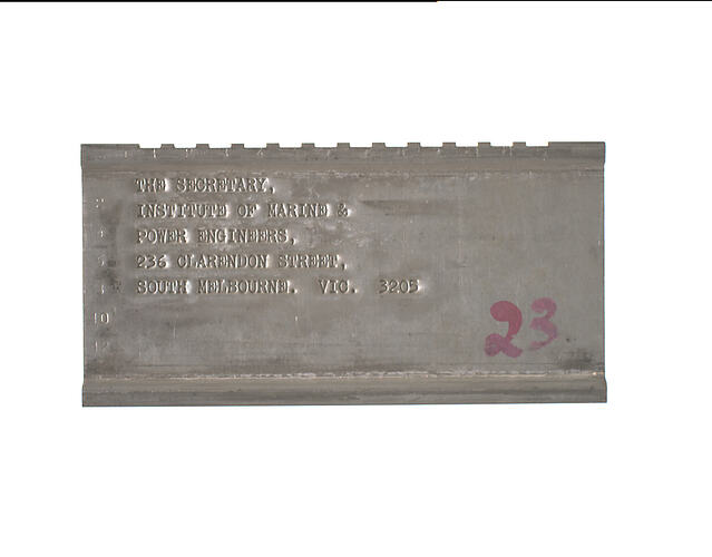 Address Plate - Institute of Marine & Power Engineers