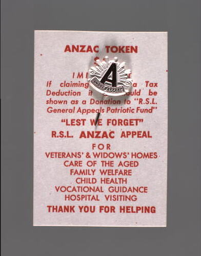 Badge - ANZAC, 1991