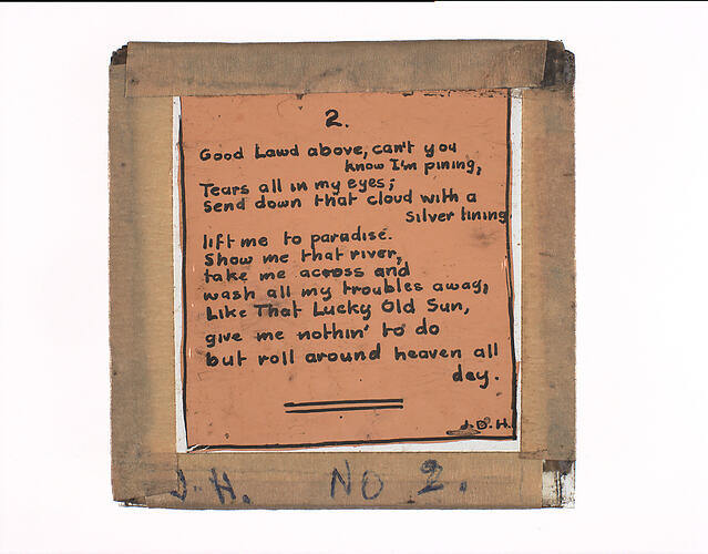 Lantern Slide - 'That Lucky Old Sun'