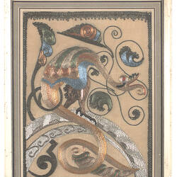 Embroidery Sample - Broderie Cornely, Bird, Framed
