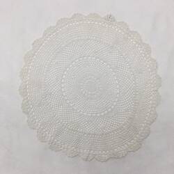Doily - White Crochet, Natalie Senjov Makohon, Melbourne, late 1960s