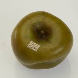 Wax model of green apple.