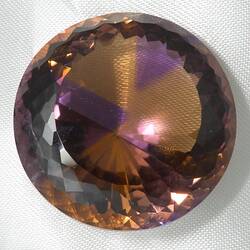 Cut gemstone specimen.
