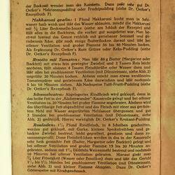 Printed page. Paper is discoloured and text in German in black ink.