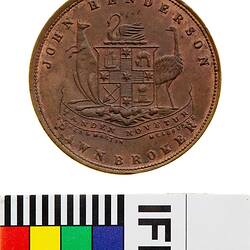 Token - 1 Penny, John Henderson, Pawnbroker, Fremantle, Western Australia, Australia, 1878