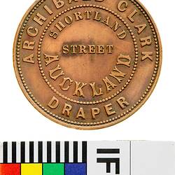 Token - 1 Penny, Archibald Clark, Auckland, New Zealand, 1857