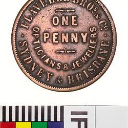 Token - 1 Penny, Flavelle Bros, Opticians & Jewellers, Sydney, New South Wales, Australia