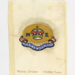 Silk Cigarette Card - HMS New Zealand, World War I, 1914-1918