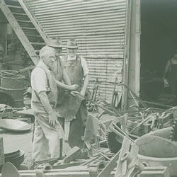 Photograph - Daniel Harvey Pty Ltd, Employees Inspecting Machinery Components, Box Hill, Victoria, circa 1958