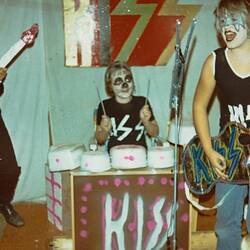 Digital Photograph - Four Boys in KISS Band Costume Performing to KISS music, Notting Hill, 1976