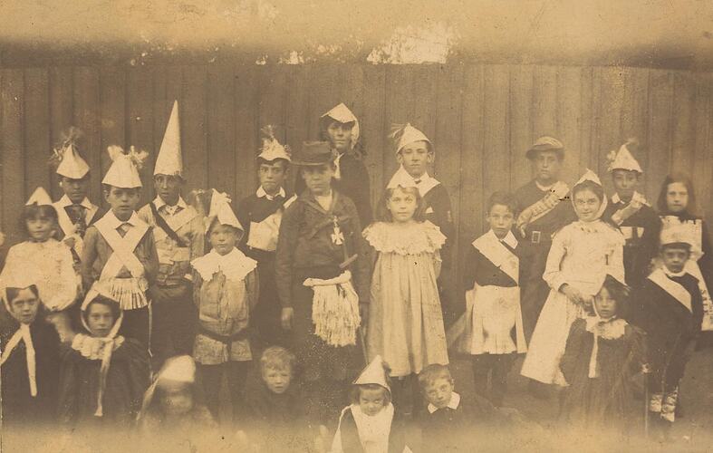 Digital Photograph - Boys & Girls of Unknown School, in Fancy Dress to Celebrate Federation, 1901