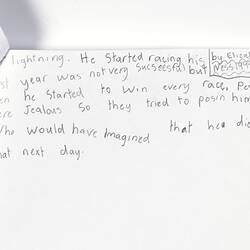 Letter-My Story of Phar lap. Elizabeth Ness. 1999