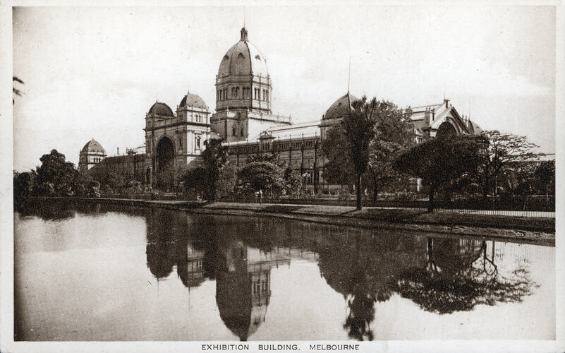 Postcard - Southern Facade, Exhibition Building, Melbourne, post 1905