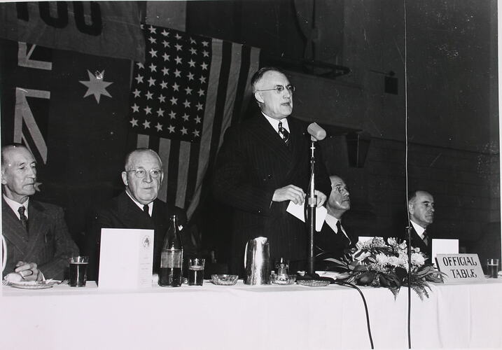 Photograph - Dinner for Returned World War II Personnel, Speech, Kodak, Sydney, 1946-1948