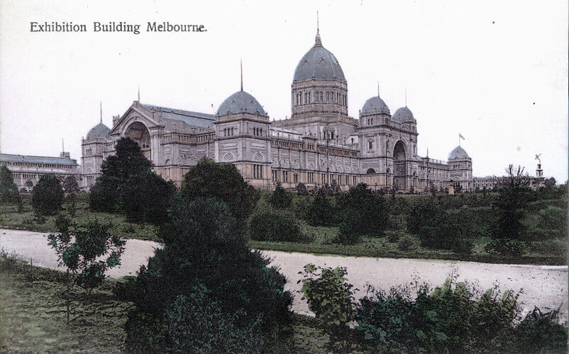 Postcard - South West Facade, Exhibition Building, Melbourne, circa 1905