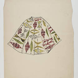 Artwork - Design for Textiles, Skirt, Shields, Green & Brown, late 1940s-early 1950s