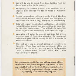 Booklet - Facts about Education in Australia, circa 1955