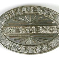 Badge - Influenza Emergency Worker, 1918-1919