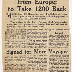 Newsclipping - Liner Brings 1400 from Europe