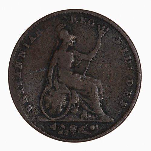 Coin - Farthing, Queen Victoria, Great Britain, 1843 (Reverse)