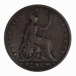 Coin - Farthing, Queen Victoria, Great Britain, 1843 (Reverse)