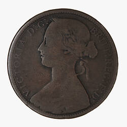 Coin - Penny, Queen Victoria, Great Britain, 1871 (Obverse)