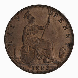 Coin - Halfpenny, Queen Victoria, Great Britain, 1883 (Reverse)