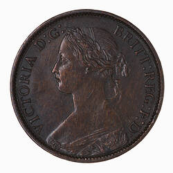 Coin - Farthing, Queen Victoria, Great Britain, 1860 (Obverse)