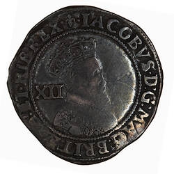 Coin - Shilling, James I, England, Great Britain, 1604-1605 (Obverse)