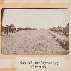 Photograph - 'One Of Our "Streets"', Maadi, Egypt, Trooper G.S. Millar, World War I, 1914-1915