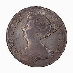 Coin - Halfcrown, Queen Anne, Great Britain, 1709 (Obverse)