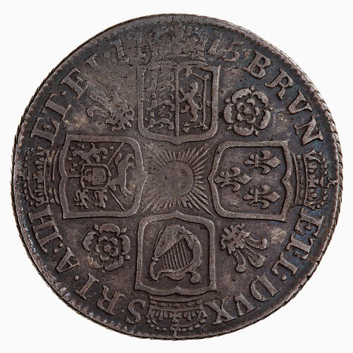Coin - Shilling, George I, Great Britain, 1715 (Reverse)