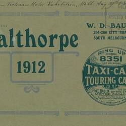 Descriptive Booklet - W.D. Bauld, Calthorpe Motor Cars, 1912