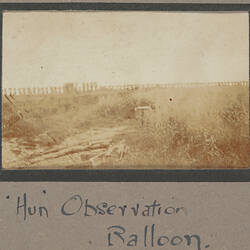 Photograph -  'Hun Observation Balloon', France, Sergeant John Lord, World War I, 1916-1917