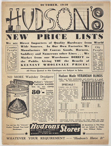 Hudson's Price List (1940)