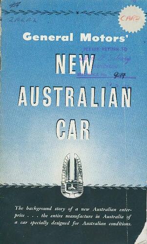 Descriptive Booklet - 'General Motors' New Australian Car', 1948