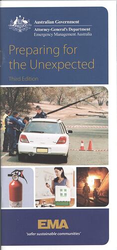 Booklet - 'Preparing for the Unexpected', Emergency Management Australia, 3rd Edition, Australia, Feb 2008