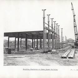 Photograph - Kodak, 'Erecting Steelwork on Power House Building', Coburg, 1958