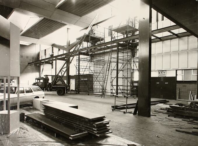 Photograph - Construction of Aerial Link to Convention Centre, Exhibition Building, Melbourne, 1977