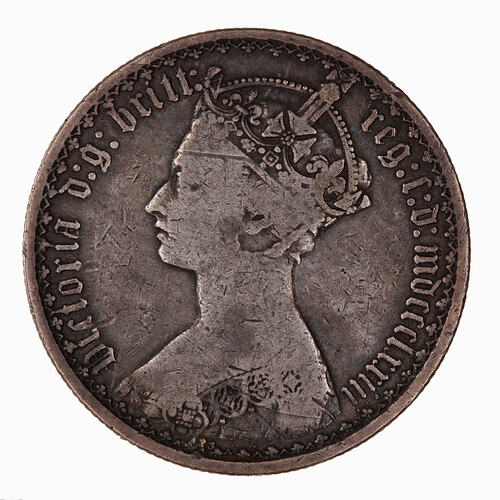 Coin - Florin, Queen Victoria, Great Britain, 1873 (Obverse)
