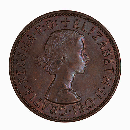 Coin - Halfpenny, Elizabeth II, Great Britain, 1964 (Obverse)